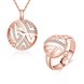 Wholesale Romantic Rose Gold Round Stone Jewelry Set TGGPJS080