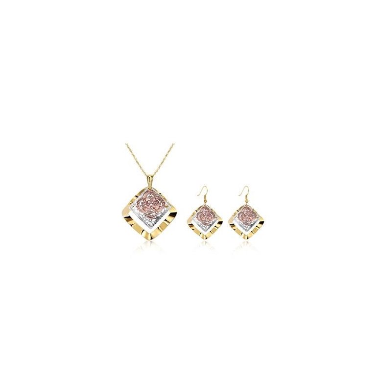 Wholesale Classic Gold Square Jewelry Set TGGPJS180