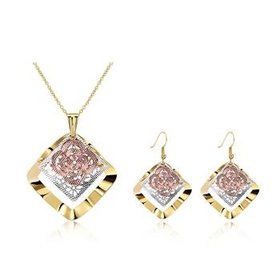 Wholesale Classic Gold Square Jewelry Set TGGPJS180