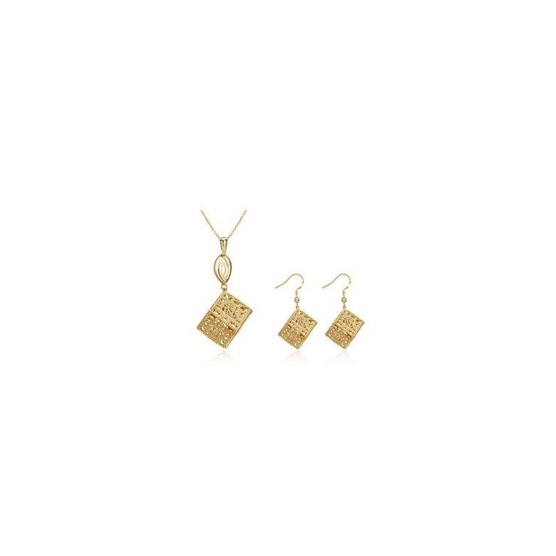 Wholesale Classic Gold Square Jewelry Set TGGPJS227