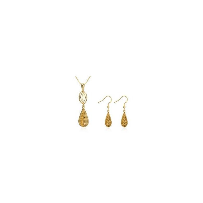 Wholesale Classic Gold Water Drop Jewelry Set TGGPJS230