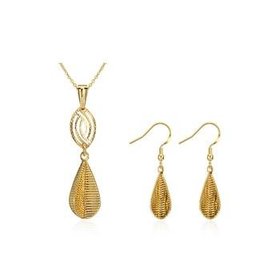 Wholesale Classic Gold Water Drop Jewelry Set TGGPJS230