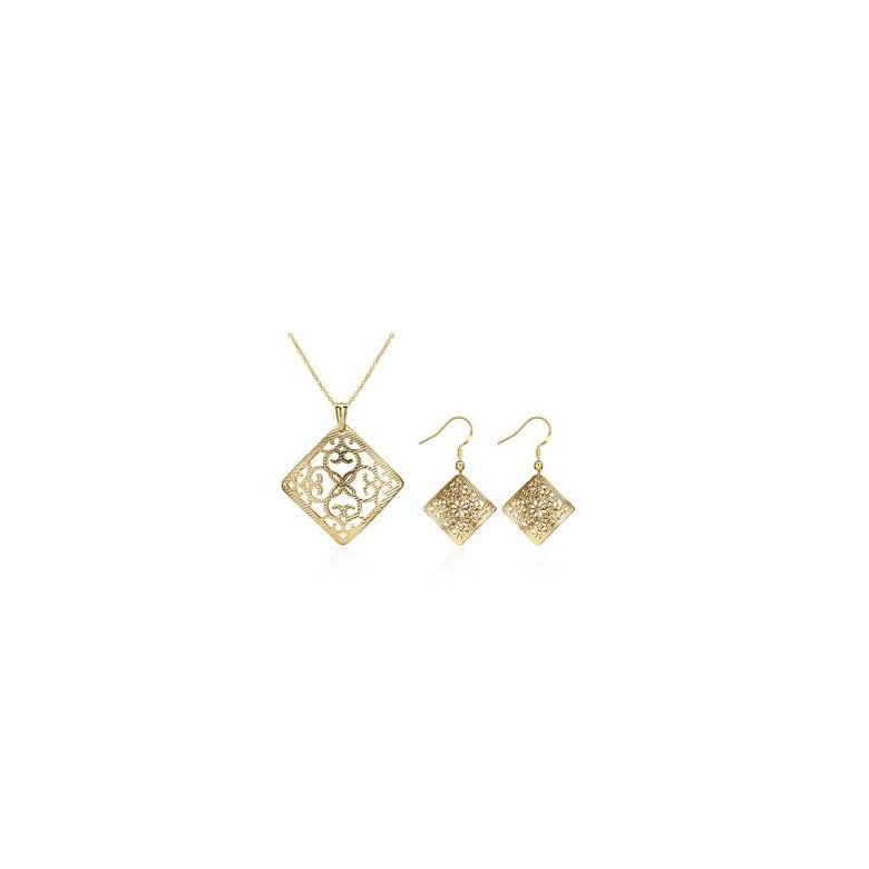 Wholesale Classic Gold Square Jewelry Set TGGPJS239