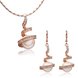 Wholesale Romantic Rose Gold Round Pearl Jewelry Set TGGPJS383