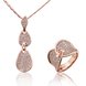 Wholesale Romantic Rose Gold Round Rhinestone Jewelry Set TGGPJS028