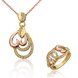 Wholesale Trendy Rose Gold Plant Rhinestone Jewelry Set TGGPJS036