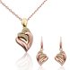 Wholesale Romantic Rose Gold Plant Rhinestone Jewelry Set TGGPJS004