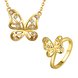 Wholesale Romantic 24K Gold Insect White CZ Jewelry Set TGGPJS240