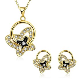 Wholesale Trendy 24K Gold Animal CZ Jewelry Set TGGPJS322
