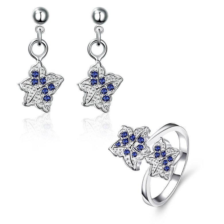 Wholesale Trendy Silver Plant CZ Jewelry Set TGSPJS368