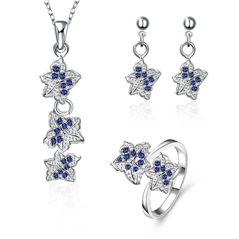 Wholesale Trendy Silver Plant CZ Jewelry Set TGSPJS376