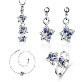 Wholesale Trendy Silver Plant CZ Jewelry Set TGSPJS384