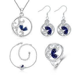 Wholesale Classic Silver Round CZ Jewelry Set TGSPJS016