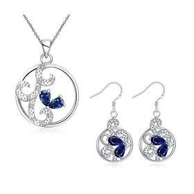 Wholesale Classic Silver Round CZ Jewelry Set TGSPJS680