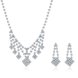 Wholesale Romantic Silver White Crystal Jewelry Set TGSPJS798