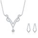 Wholesale Romantic Silver Plant White Crystal Jewelry Set TGSPJS813