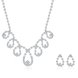 Wholesale Romantic Silver Water Drop White Crystal Jewelry Set TGSPJS822
