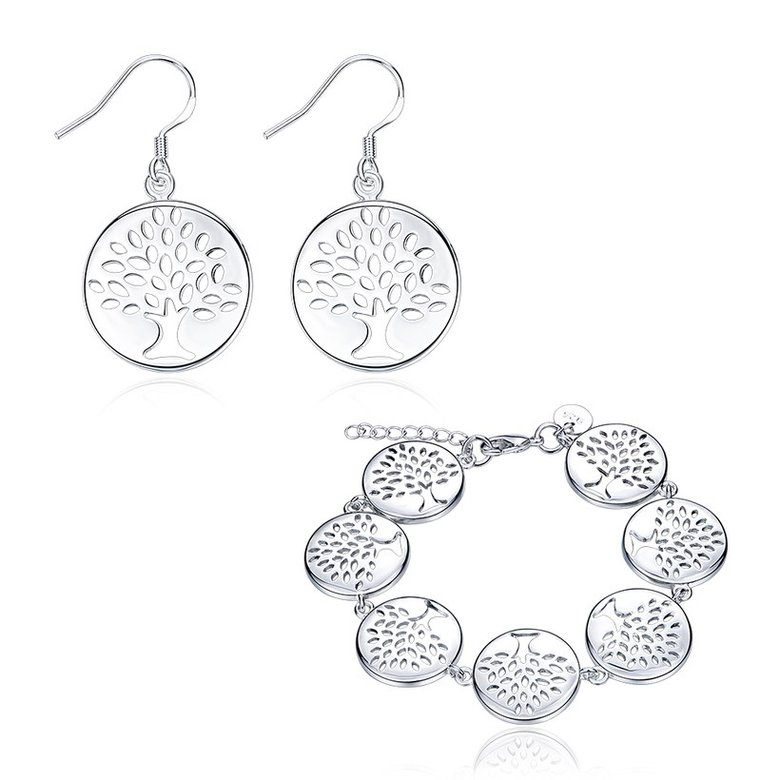 Wholesale Trendy Silver Plant Jewelry Set TGSPJS457