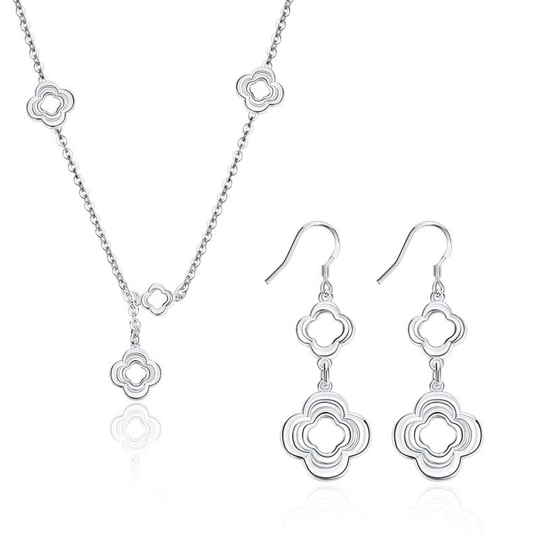 Wholesale Trendy Silver Plant Jewelry Set TGSPJS530