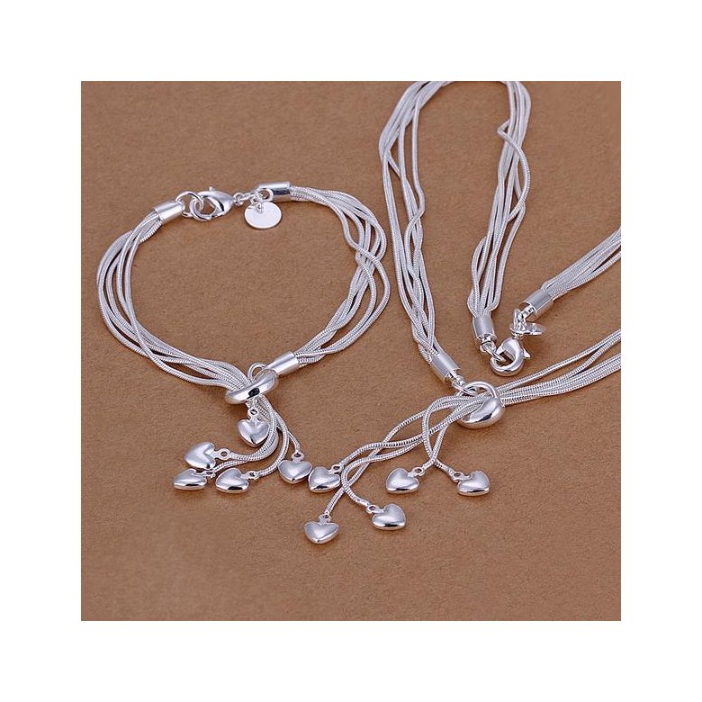 Wholesale Trendy Silver Heart Jewelry Set TGSPJS294