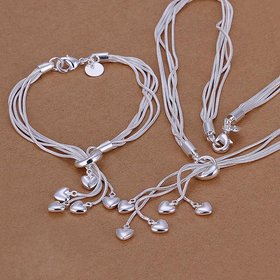 Wholesale Trendy Silver Heart Jewelry Set TGSPJS294