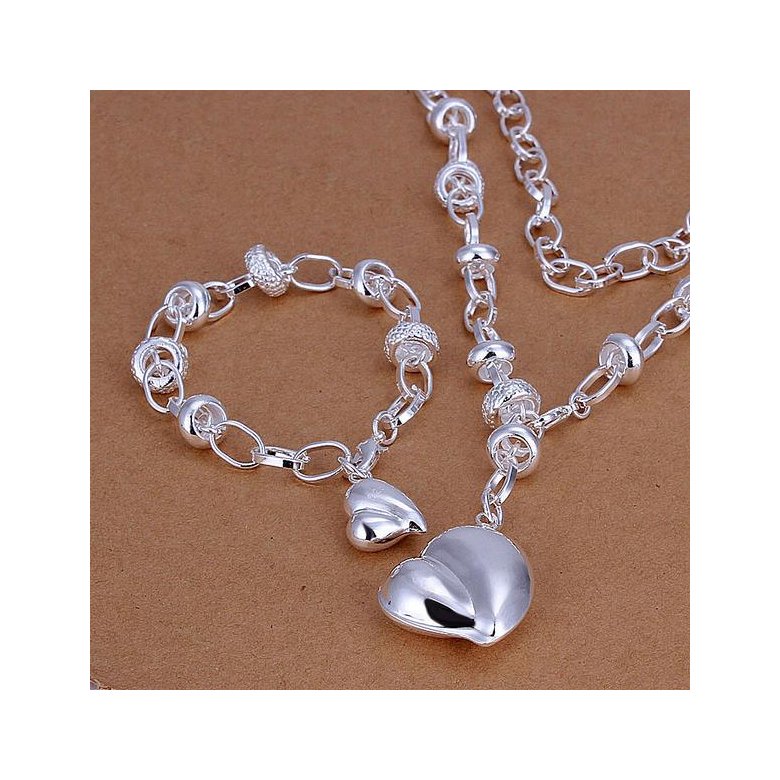 Wholesale Trendy Silver Heart Jewelry Set TGSPJS306