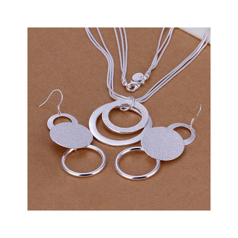 Wholesale Romantic Silver Round Jewelry Set TGSPJS310