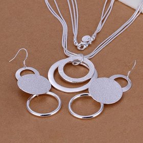 Wholesale Romantic Silver Round Jewelry Set TGSPJS310