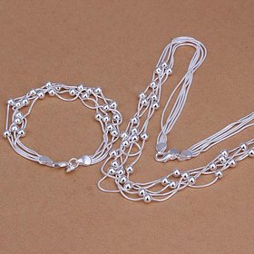 Wholesale Trendy Silver Round Jewelry Set TGSPJS365