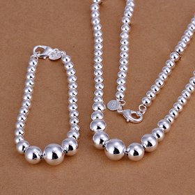 Wholesale Classic Silver Ball Jewelry Set TGSPJS405