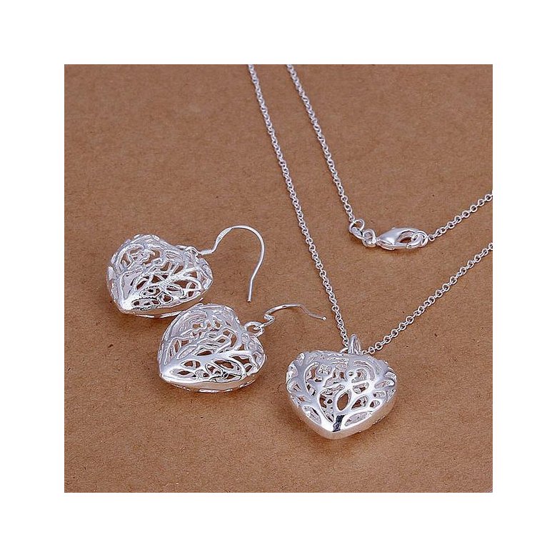 Wholesale Trendy Silver Heart Jewelry Set TGSPJS487