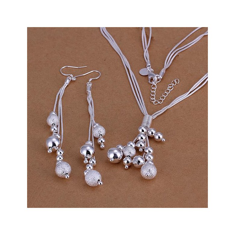 Wholesale Trendy Silver Ball Jewelry Set TGSPJS516