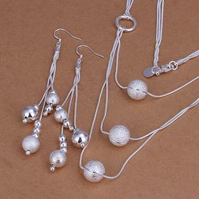 Wholesale Trendy Silver Ball Jewelry Set TGSPJS526