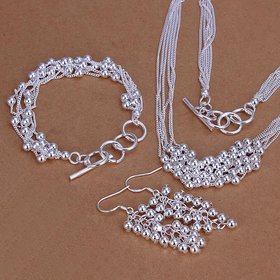 Wholesale Trendy Silver Ball Jewelry Set TGSPJS551