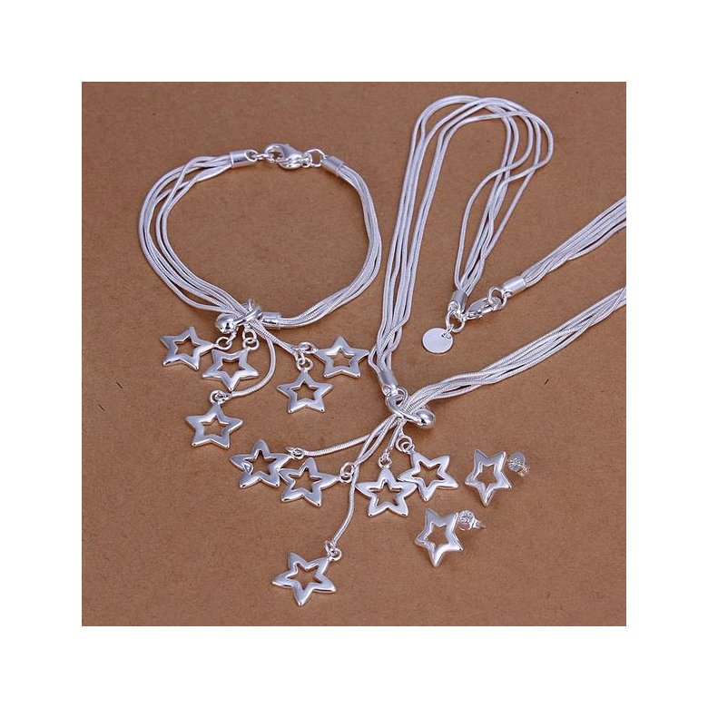 Wholesale Romantic Silver Star Jewelry Set TGSPJS556