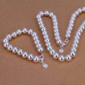 Wholesale Romantic Silver Ball Jewelry Set TGSPJS593