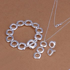 Wholesale Trendy Silver Round Jewelry Set TGSPJS609
