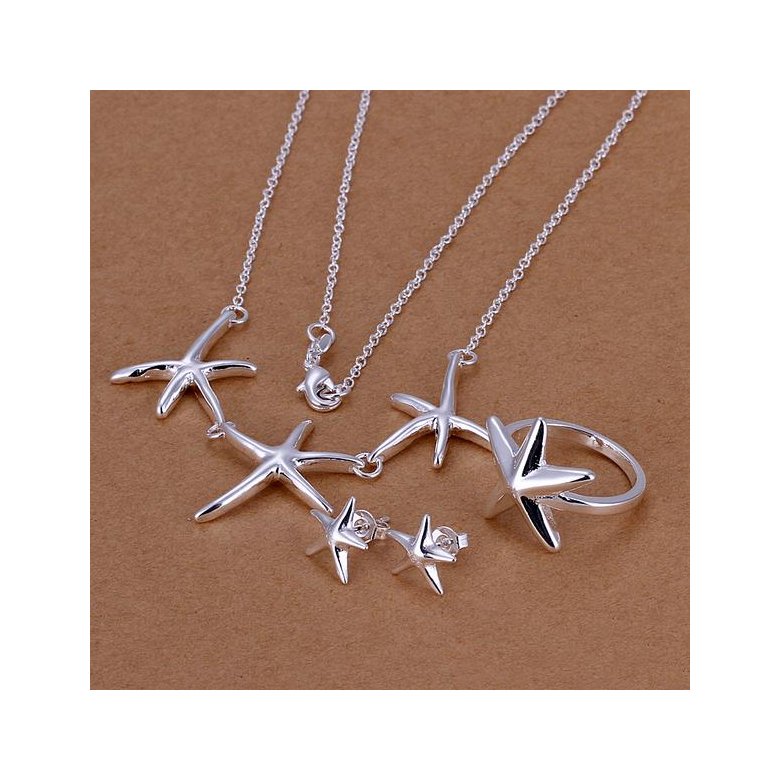 Wholesale Trendy Silver Star Jewelry Set TGSPJS632