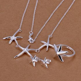 Wholesale Trendy Silver Star Jewelry Set TGSPJS632