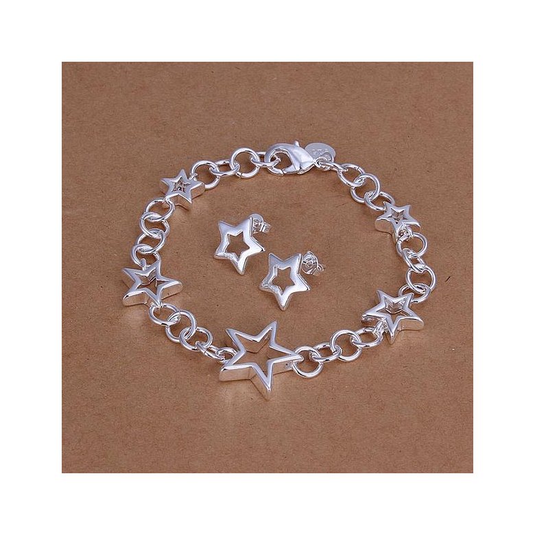 Wholesale Romantic Silver Star Jewelry Set TGSPJS639