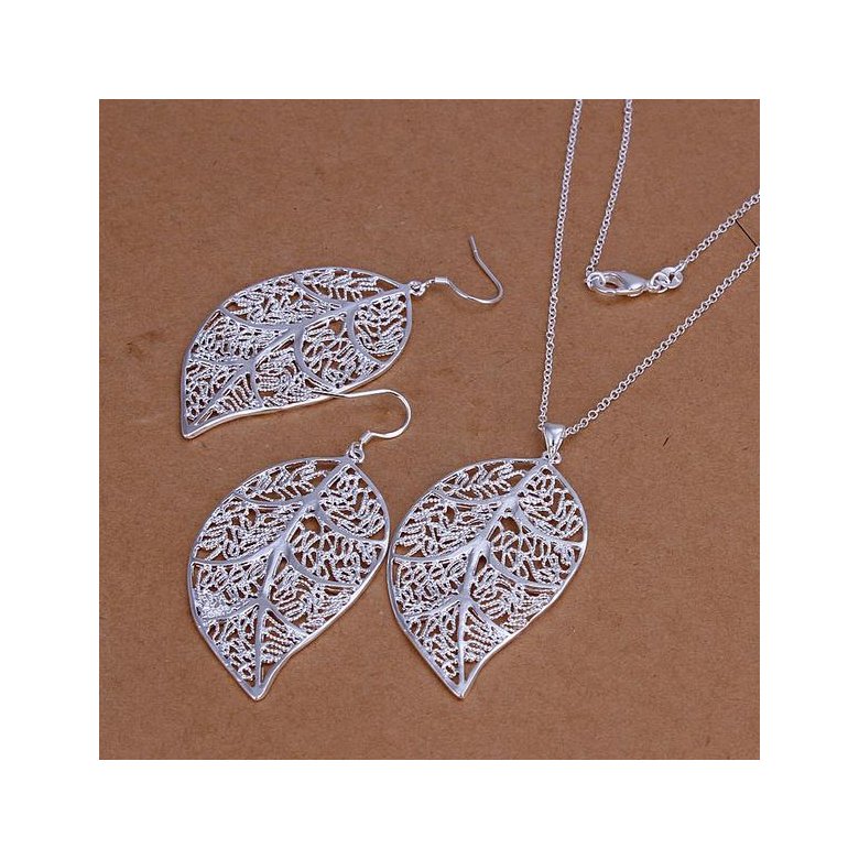 Wholesale Classic Silver Plant Jewelry Set TGSPJS647