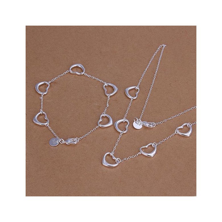 Wholesale Romantic Silver Heart Jewelry Set TGSPJS655