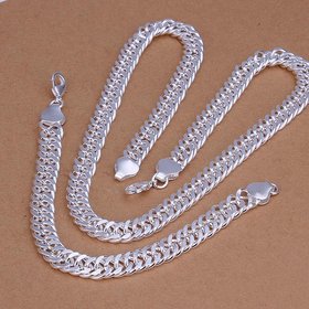 Wholesale Romantic Silver Round Jewelry Set TGSPJS687