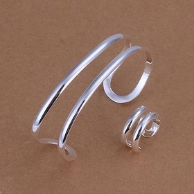 Wholesale Romantic Silver Round Jewelry Set TGSPJS731