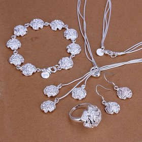 Wholesale Trendy Silver Plant Jewelry Set TGSPJS779