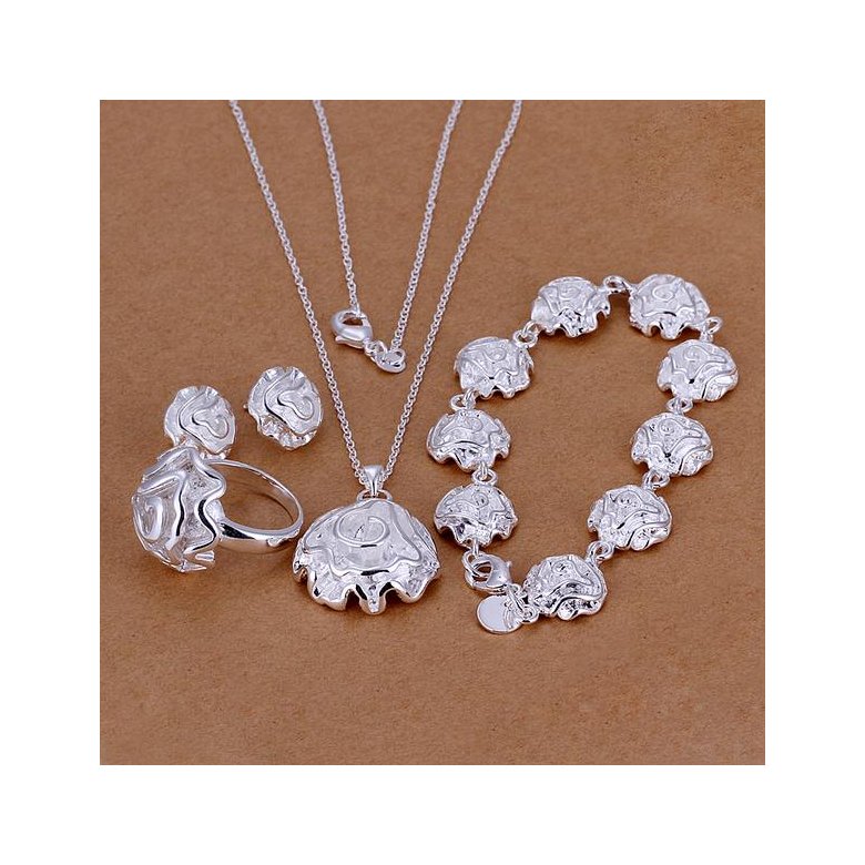 Wholesale Romantic Silver Plant Jewelry Set TGSPJS023