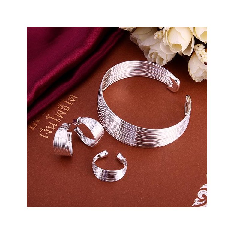 Wholesale Romantic Silver Round Jewelry Set TGSPJS056