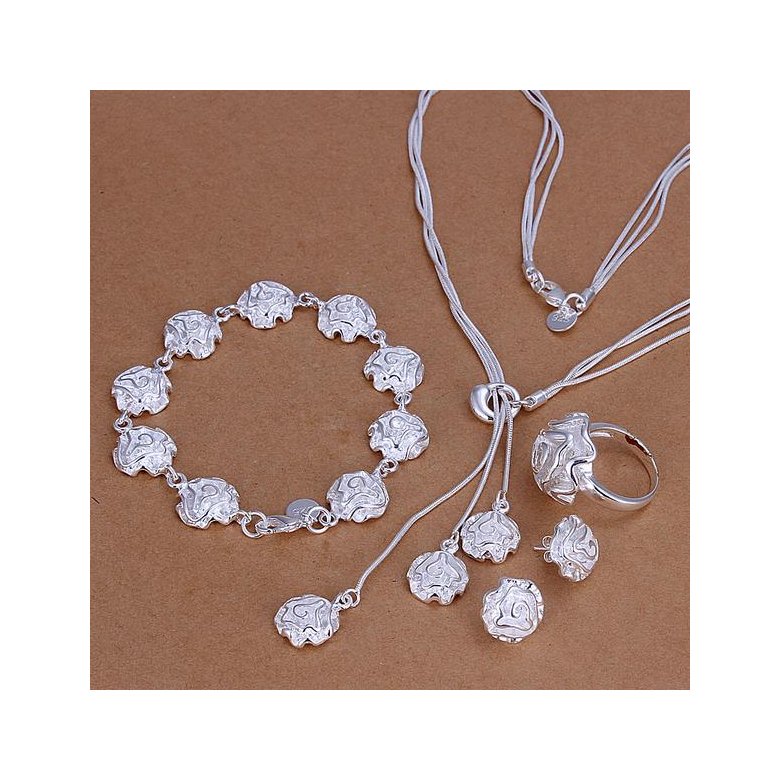 Wholesale Trendy Silver Plant Jewelry Set TGSPJS064