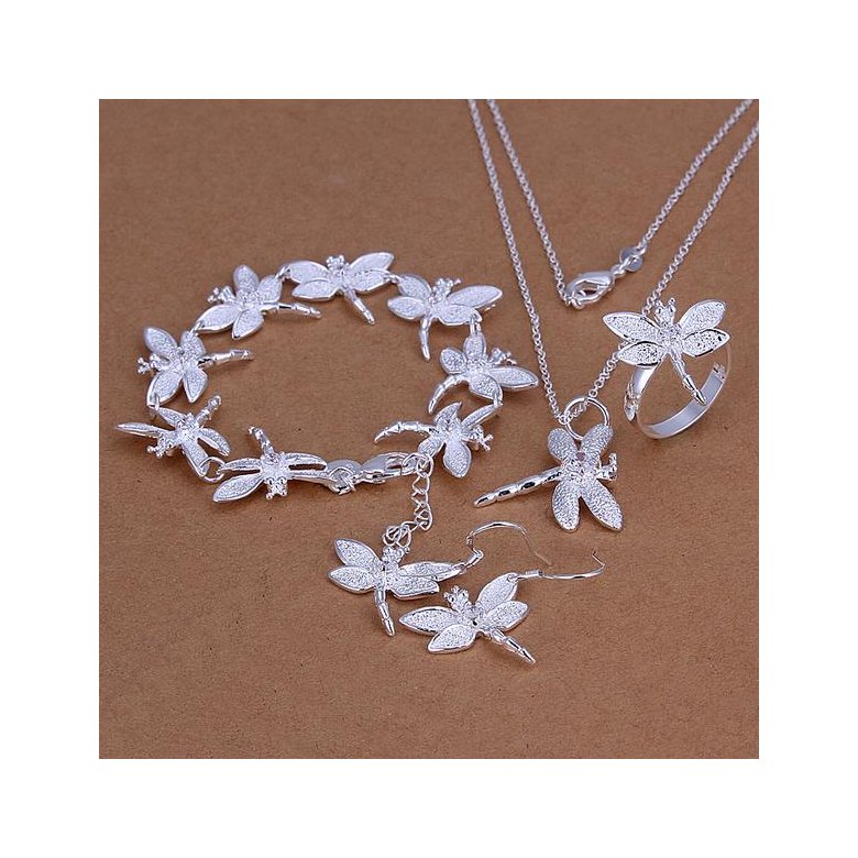 Wholesale Romantic Silver Insect Jewelry Set TGSPJS083