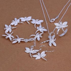 Wholesale Romantic Silver Insect Jewelry Set TGSPJS083